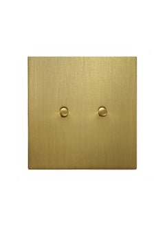 Donmarco 2 Gang Intermediate Switch – Plain Toggle – Stainless Steel Panel, Modern & Durable, Fire-Resistant Electric Switch, 15-Year Warranty, Wall Switch for Home and Office (Brushed Natural Brass)  - Image 1