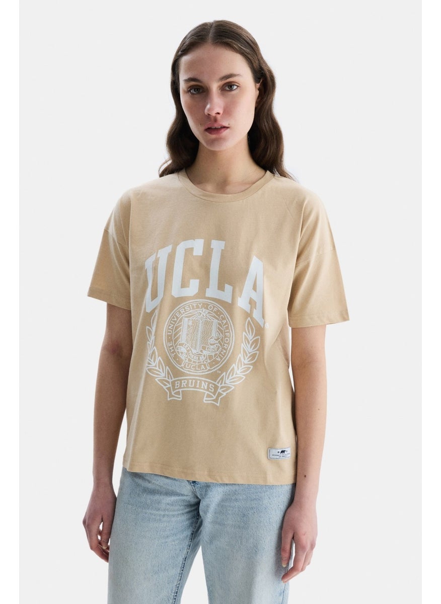 UCLA Avalon Coffee Crew Neck Printed Oversize Women's Tshirt  - Image 1