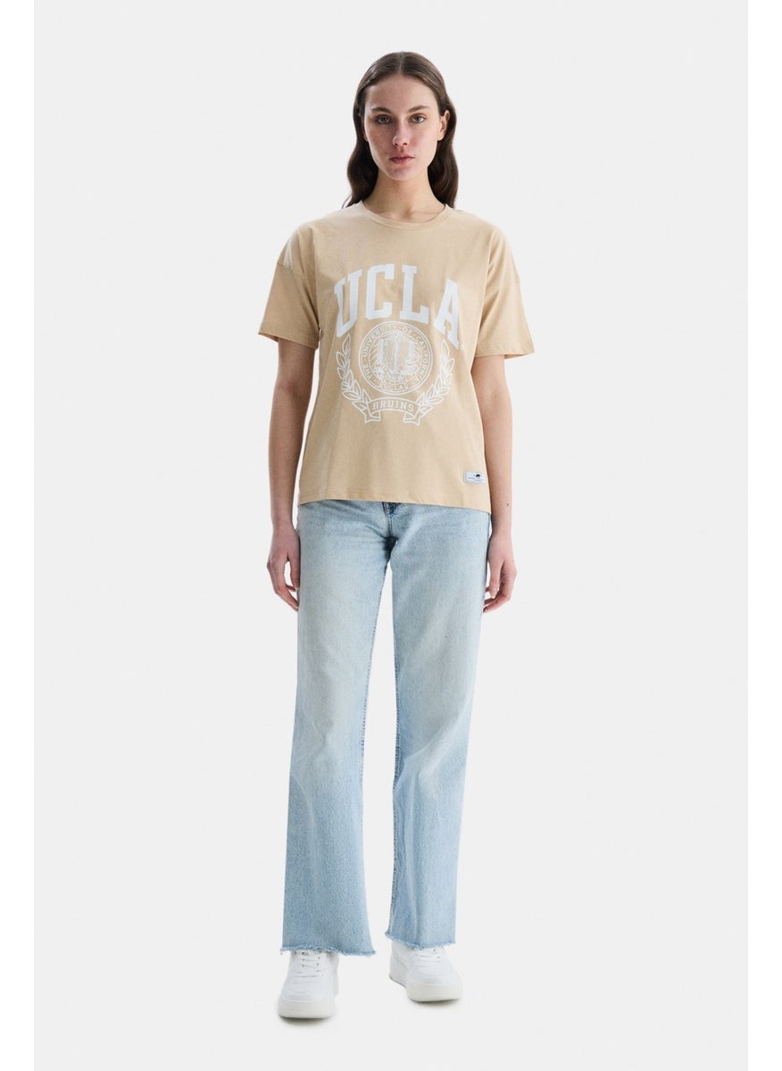 UCLA Avalon Coffee Crew Neck Printed Oversize Women's Tshirt  - Image 3