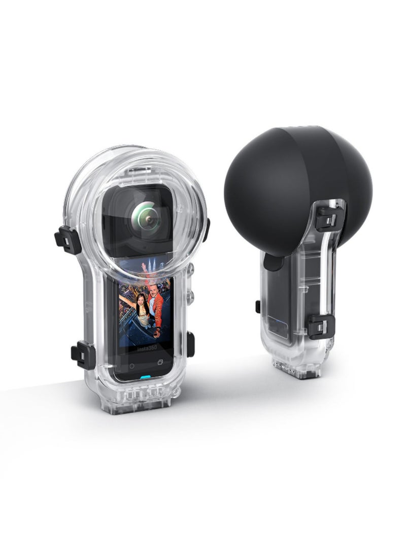 غلاف الغوص 60 مترًا لـ Insta360 X5، مضاد للضباب، حافظة مضادة للماء، غلاف مقاوم للماء لكاميرا Insta360 X5، إكسسوارات الغوص والغطس، بتصميم غير مرئي لتصوير 360 درجة واضح. - Image 1