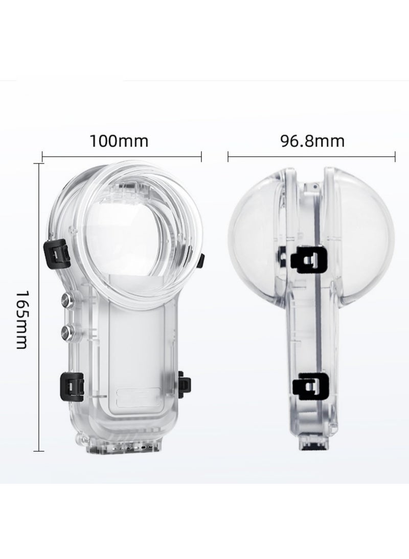 غلاف الغوص 60 مترًا لـ Insta360 X5، مضاد للضباب، حافظة مضادة للماء، غلاف مقاوم للماء لكاميرا Insta360 X5، إكسسوارات الغوص والغطس، بتصميم غير مرئي لتصوير 360 درجة واضح. - Image 2