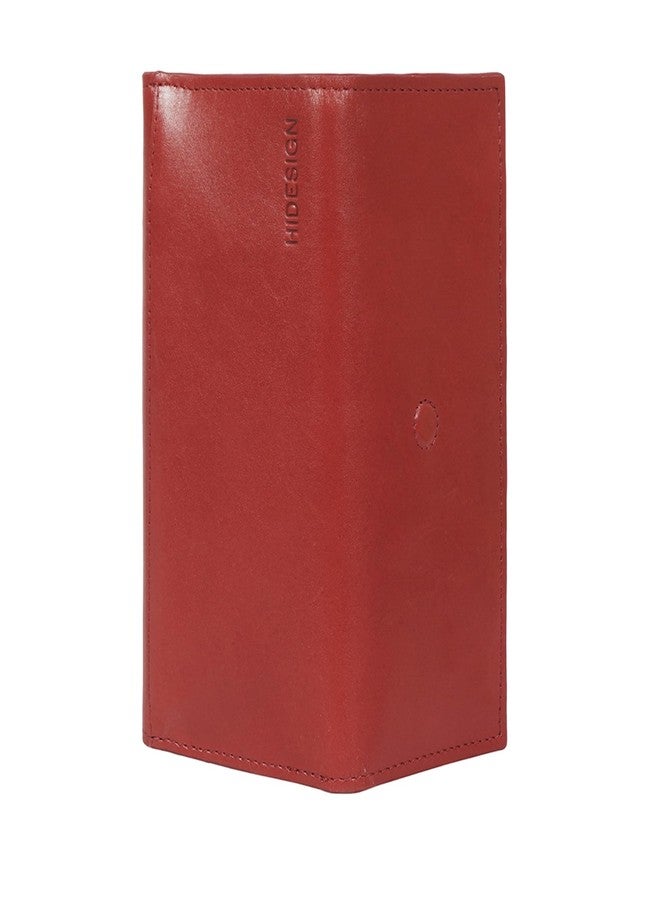 هاي ديزاين محفظة نسائية ثلاثية الطي من الجلد الطبيعي من هايدساين - أحمر - Image 4