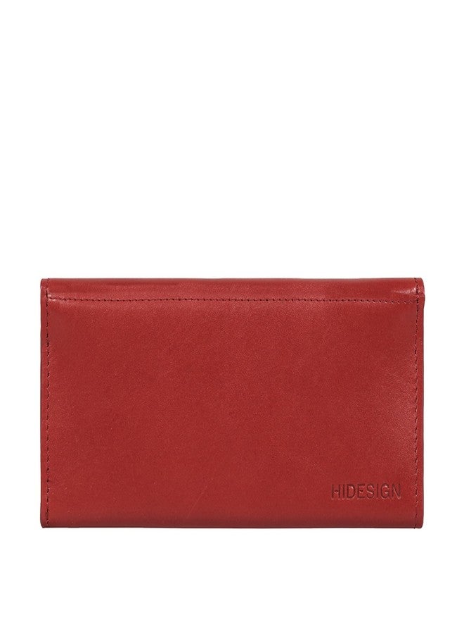 هاي ديزاين محفظة نسائية ثلاثية الطي من الجلد الطبيعي من هايدساين - أحمر - Image 3