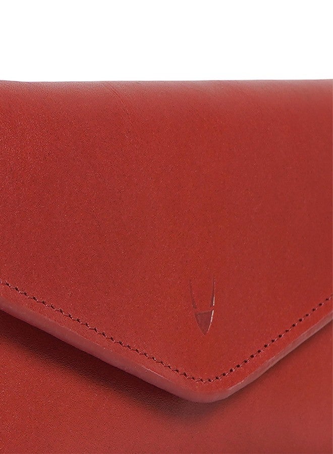 هاي ديزاين محفظة نسائية ثلاثية الطي من الجلد الطبيعي من هايدساين - أحمر - Image 5