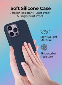 glassology iPhone 14 Pro Max Case with Magsafe with Scratch Resistant Thin and Slim Classic Shockproof Grade Protection (Blue)  - Image 4