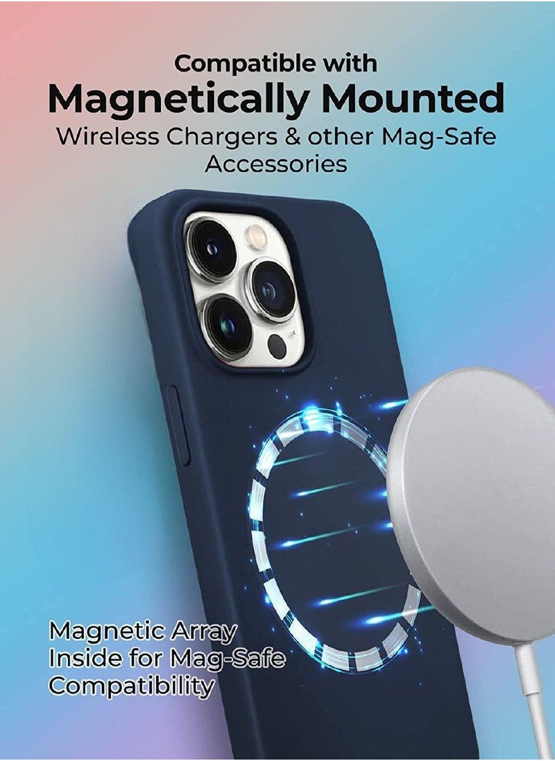 glassology iPhone 14 Pro Max Case with Magsafe with Scratch Resistant Thin and Slim Classic Shockproof Grade Protection (Blue)  - Image 2