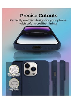 glassology iPhone 14 Pro Max Case with Magsafe with Scratch Resistant Thin and Slim Classic Shockproof Grade Protection (Blue)  - Image 5