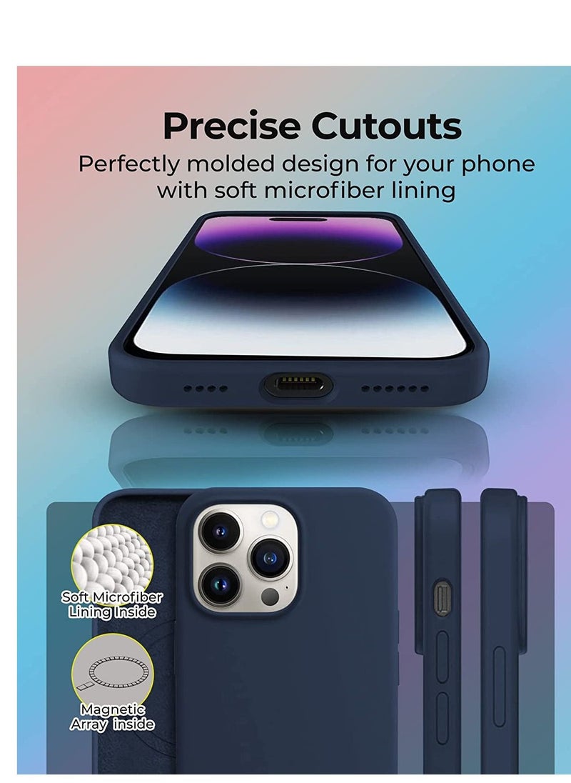 glassology iPhone 14 Pro Max Case with Magsafe with Scratch Resistant Thin and Slim Classic Shockproof Grade Protection (Blue)  - Image 5
