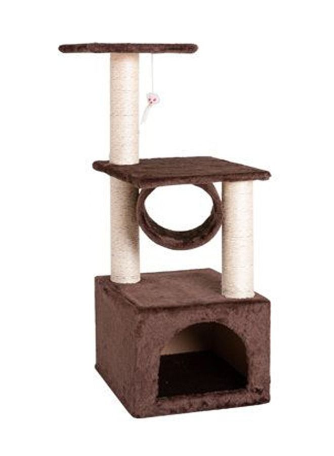 برج القطط AL THEQA مع عمود خدش مغطى بالخيش، بني - Image 1