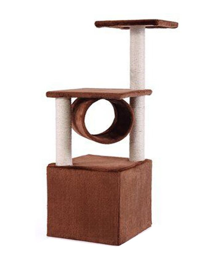 برج القطط AL THEQA مع عمود خدش مغطى بالخيش، بني - Image 2