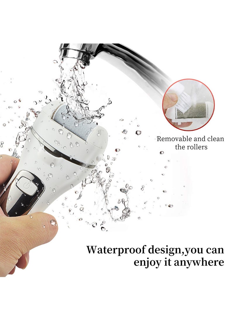 ETG Electric Callus Remover for Feet Rechargeable Pedicure Tools Foot Care Feet File 10 in 1 Callous Remover Kit for Remove Cracked Heels and Dead Skin with 3 Roller Heads 2 Speed Battery Display  - Image 3