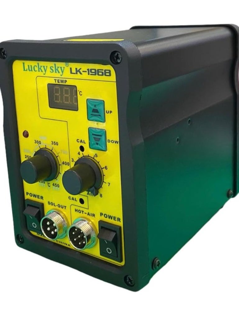 Lucky Sky LK-1968 Professional 2 in 1 SMD Digital Hot Air Rework Station with a Soldering Iron and Vacuum Pickup Hot Air station.  - Image 2