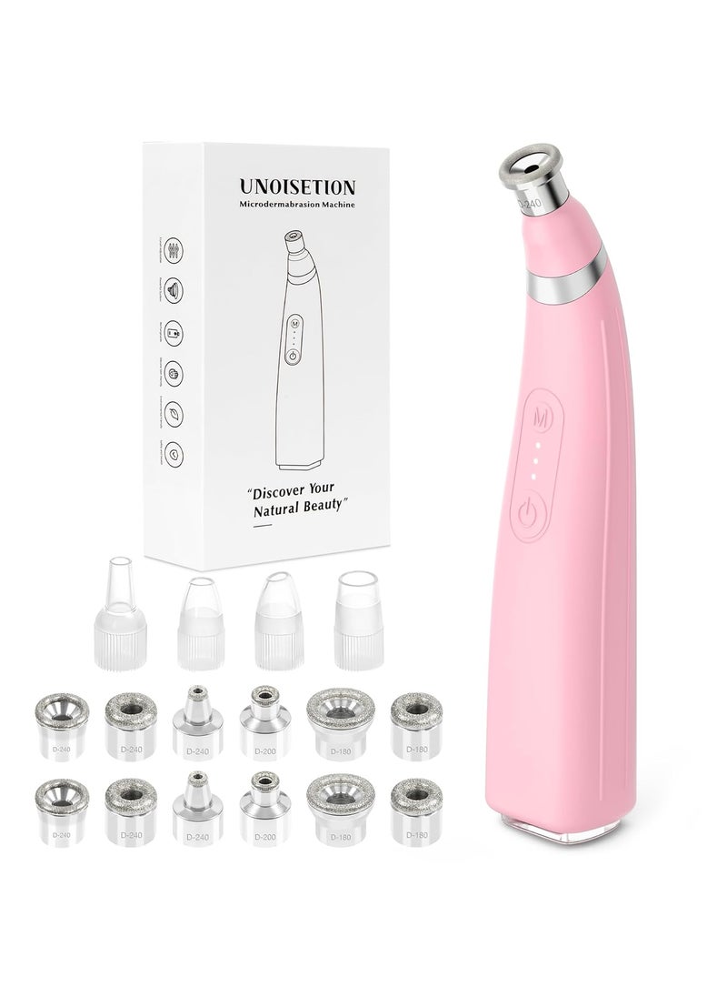 UNOISETION Diamond Microdermabrasion Machine Rechargeable Cordless Dermabrasion Facial Machine with 3 Levels Professional Portable Home Travel Microdermabrasion Device 