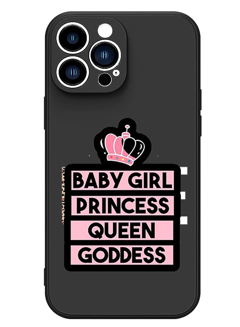 Theodor Protective Slim Fit Case Liquid Silicone Cover with Full Body Protection Anti-Scratch Shockproof Case For iPhone 14 Pro Black  - Baby Girl Princess white copy - Image 1