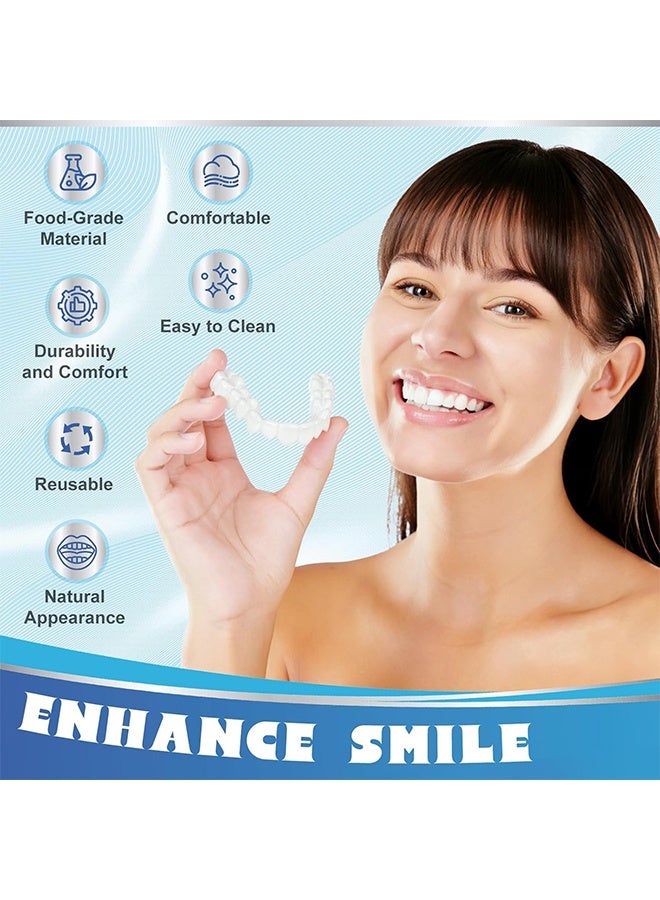 ORALHOE Adjustable Flex Smile Teeth, Temporary Snap-On Smile Veneers, Reusable Cosmetic Tooth Covers, Temporary False Teeth Dentures, Instant Smile Enhancer For Adults, Comfort Fit For Men And Women - Image 3