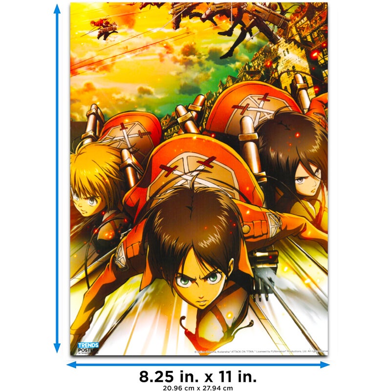 Attack on Titan Posters For Bedroom Room Decor Bundle | 12 Posters for Walls Anime Poster Pack Set With Anime Phone Wallet | Attack on Titan Room Decorations Set - Image 3