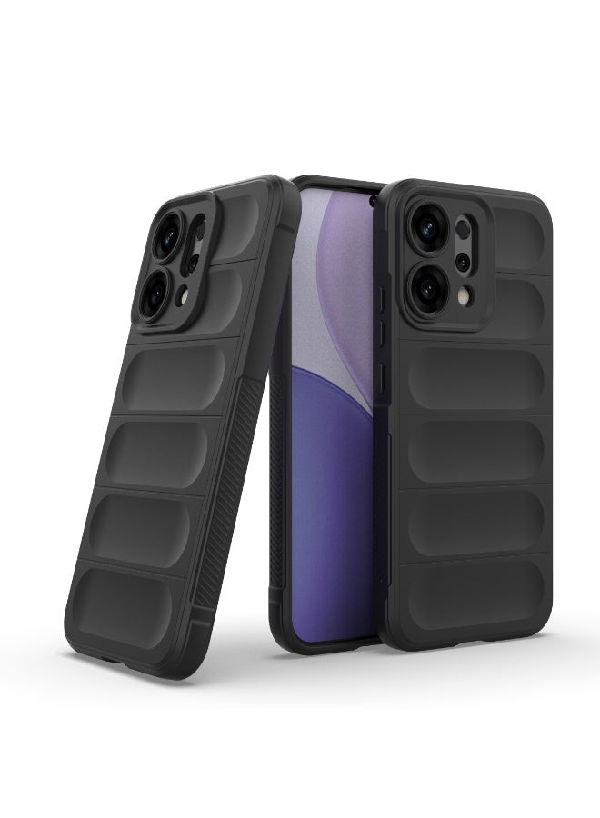 جراب موبايل ماجيك شيلد  سيليكون مضاد للصدمات وحمايه للكاميرا متوافق  Oppo Reno 14 (اسود) - Image 2