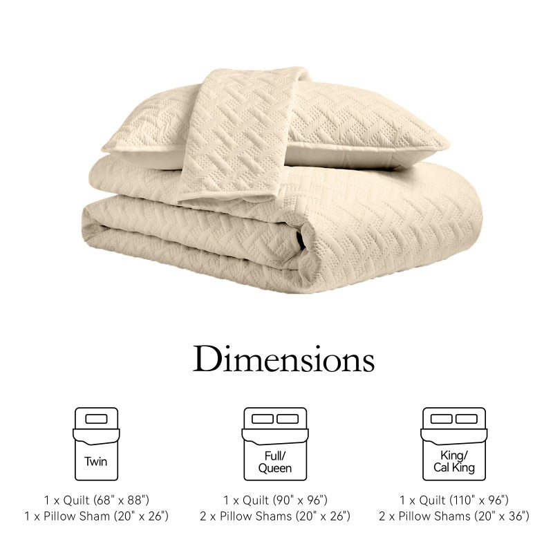 FLYMME Queen Quilt Bedding Set Beige Lightweight Bedspreads Full Size,Soft Microfiber Bed Coverlet for All Season (1 Quilt, 2 Shams) - Image 4