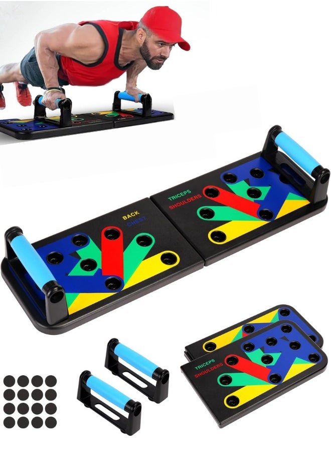 Eleish Push Up Board 9 in 1 Home Workout Equipment Multi-Functional Pushup Bar System Fitness Floor Chest Muscle Exercise Professional Equipment Burn Fat Strength Training Arm  - Image 1