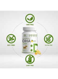 DEAL SUPPLEMENT Dha Supplements | 240 Softgels, Burpless, Lemon Flavor, Dha 1000Mg + Epa 500Mg, Wild Caught Fish, Rich In Omega-3S, Mercury Free, Non-Gmo, Support Brain Heart & Joint Health  - Image 3