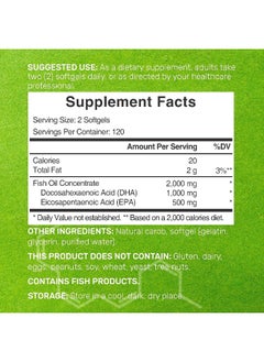 DEAL SUPPLEMENT Dha Supplements | 240 Softgels, Burpless, Lemon Flavor, Dha 1000Mg + Epa 500Mg, Wild Caught Fish, Rich In Omega-3S, Mercury Free, Non-Gmo, Support Brain Heart & Joint Health  - Image 2