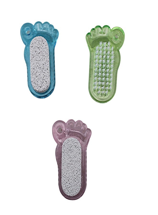 Homestyle 3 Pack Foot Pumice and Nail Brush - Assorted Colors - Image 1