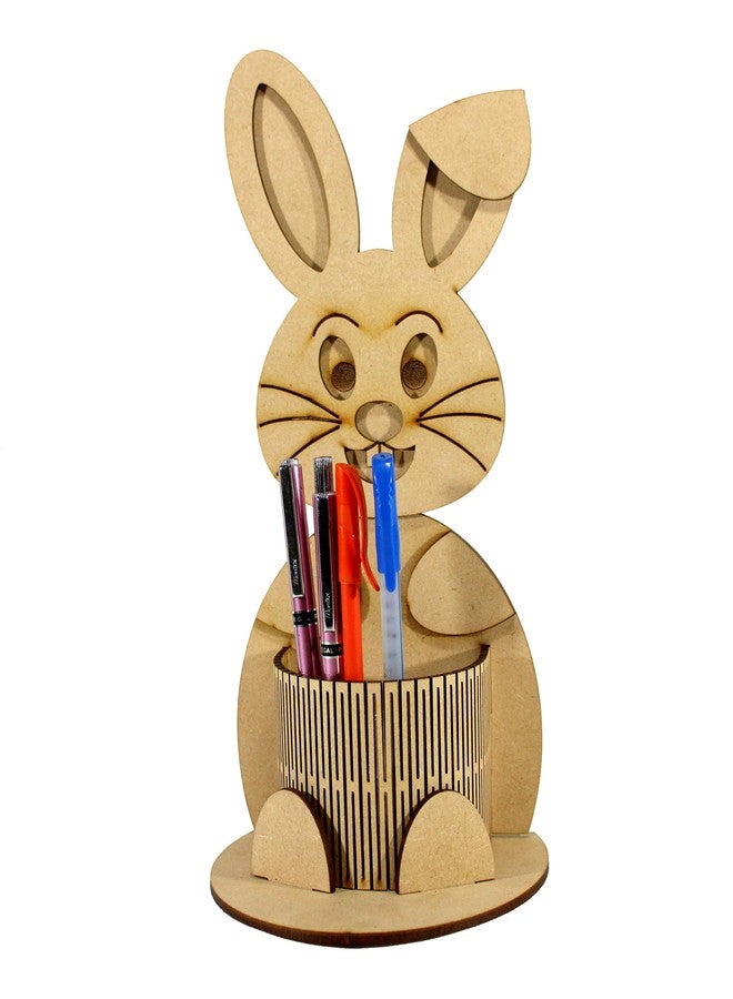 eSplanade DIY Wooden 3D Puzzle Rabbit - Desk Organizer Pen Stand - Decourpage, Art & Crafts, Resin and Painting - Easy to Assemble - 8" Inches - Image 1
