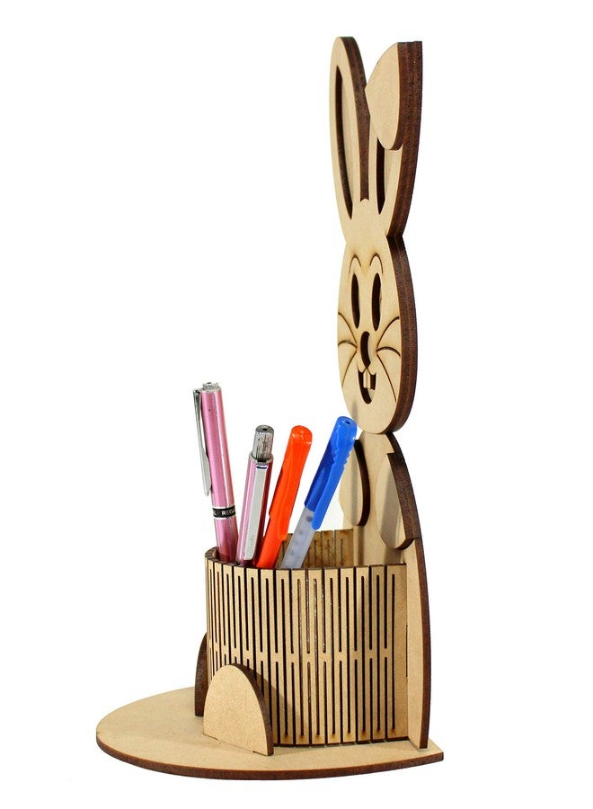 eSplanade DIY Wooden 3D Puzzle Rabbit - Desk Organizer Pen Stand - Decourpage, Art & Crafts, Resin and Painting - Easy to Assemble - 8" Inches - Image 3