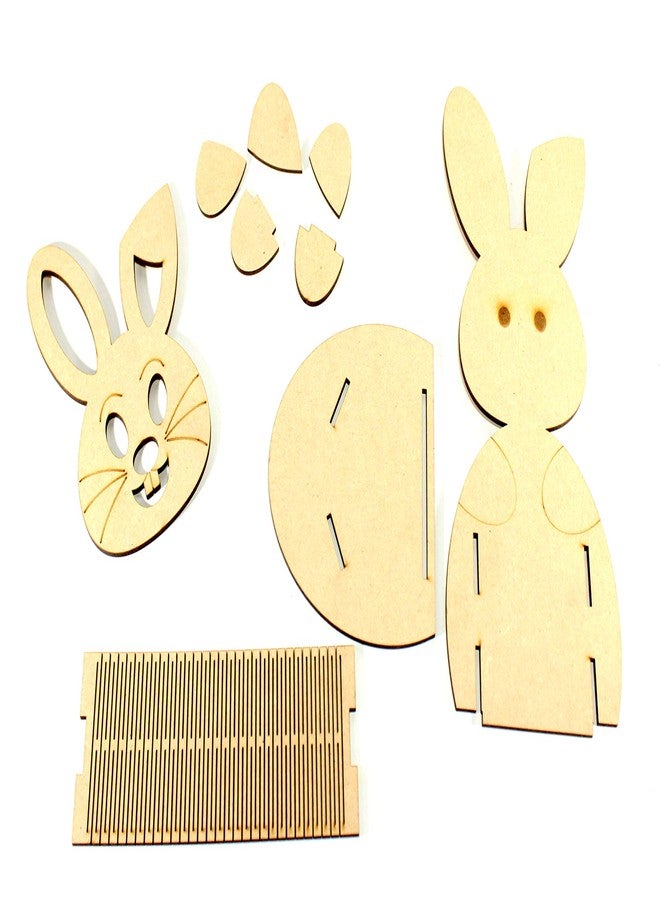 eSplanade DIY Wooden 3D Puzzle Rabbit - Desk Organizer Pen Stand - Decourpage, Art & Crafts, Resin and Painting - Easy to Assemble - 8" Inches - Image 4