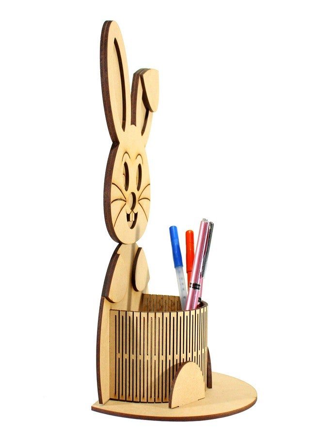 eSplanade DIY Wooden 3D Puzzle Rabbit - Desk Organizer Pen Stand - Decourpage, Art & Crafts, Resin and Painting - Easy to Assemble - 8" Inches - Image 2