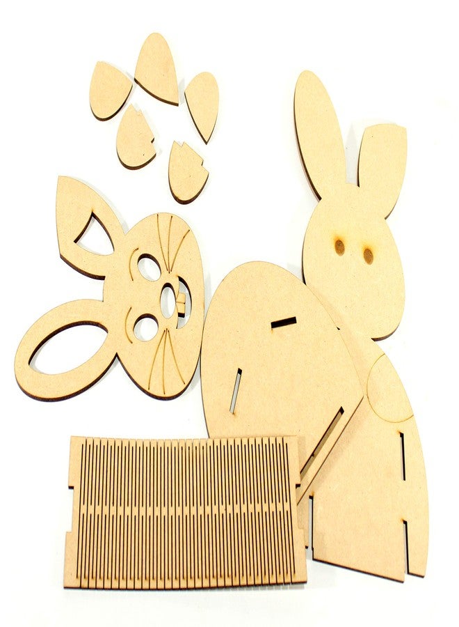 eSplanade DIY Wooden 3D Puzzle Rabbit - Desk Organizer Pen Stand - Decourpage, Art & Crafts, Resin and Painting - Easy to Assemble - 8" Inches - Image 5