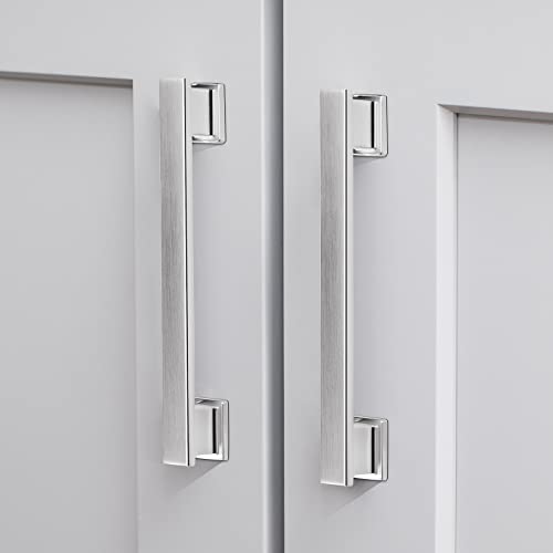 VEHCIL 20 Pack Brushed Nickel Cabinet Pulls,5 Inch(128mm) Kitchen Cabinet Handles, Drawer Pulls Handles for Kitchen Cabinets Hardware Cupboard Closet Bathroom Dresser, Solid Zinc Alloy - Image 1