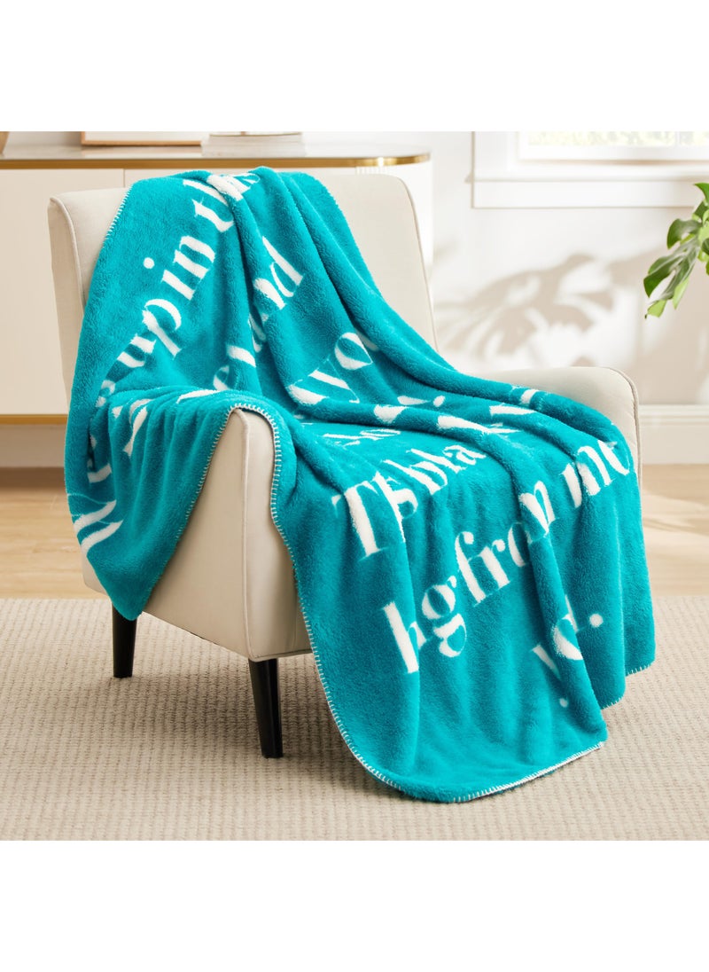 Bedsure Bedsure Get Well Soon Gifts for Women - After Surgery Blanket with Inspirational Words Sympathy Gift for Men Hug Soft Fleece Healing Blanket Teal 50x60 Inch  - Image 2