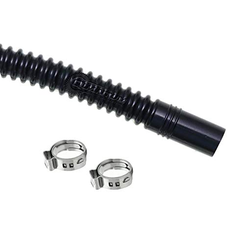 HFP QFS Black Corrugated Fuel Hose 220mm (8.6 in) x 9mm (0.35 in) - Includes Pex-Style Cinch Clamps, E85/Ethanol Compatible - Image 4