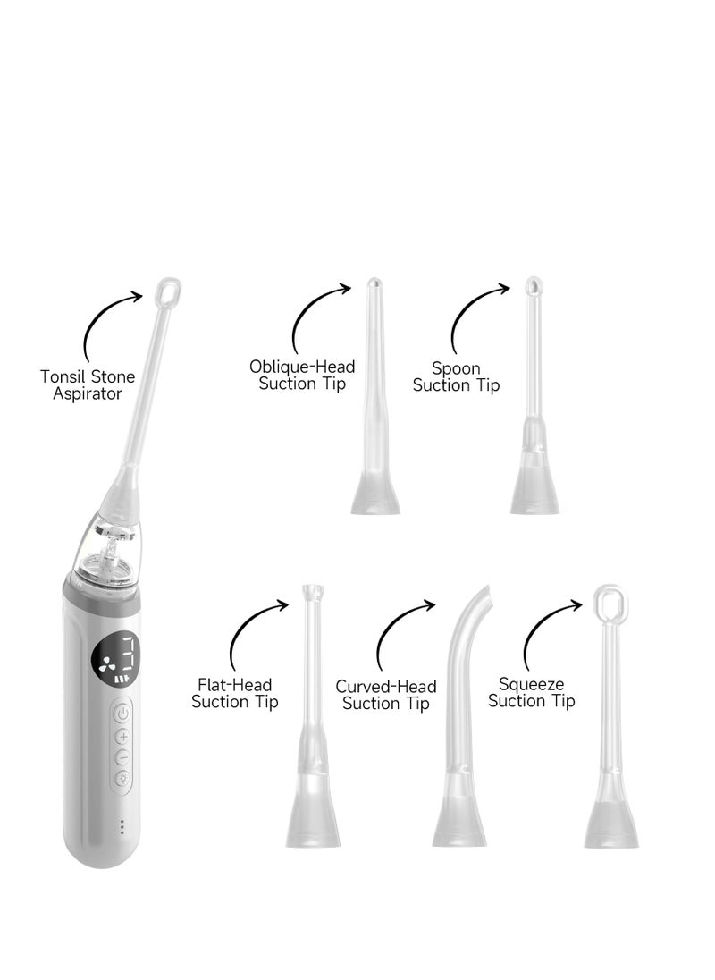 SYOSI Self-Help Tonsil Stone Removal Kit, Rechargeable Electric Vacuum Cleaner with 3-Speed Adjustable Suction, Reusable Oral Care Tool for Eliminating Oral Odor  - Image 5