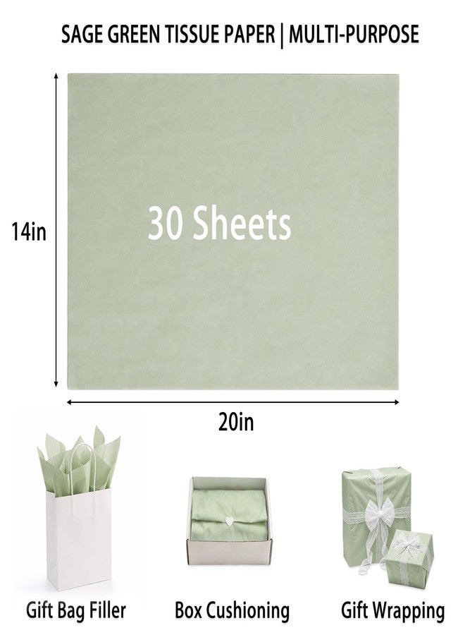 Catlovecorn 30 Sheets Sage Green Tissue Paper for Gift Bags - 20 X 14 Inches Tissue Paper Bulk for DIY Crafts Gift Packaging Weddings Baby Shower Birthday Spring Decorations - Image 2