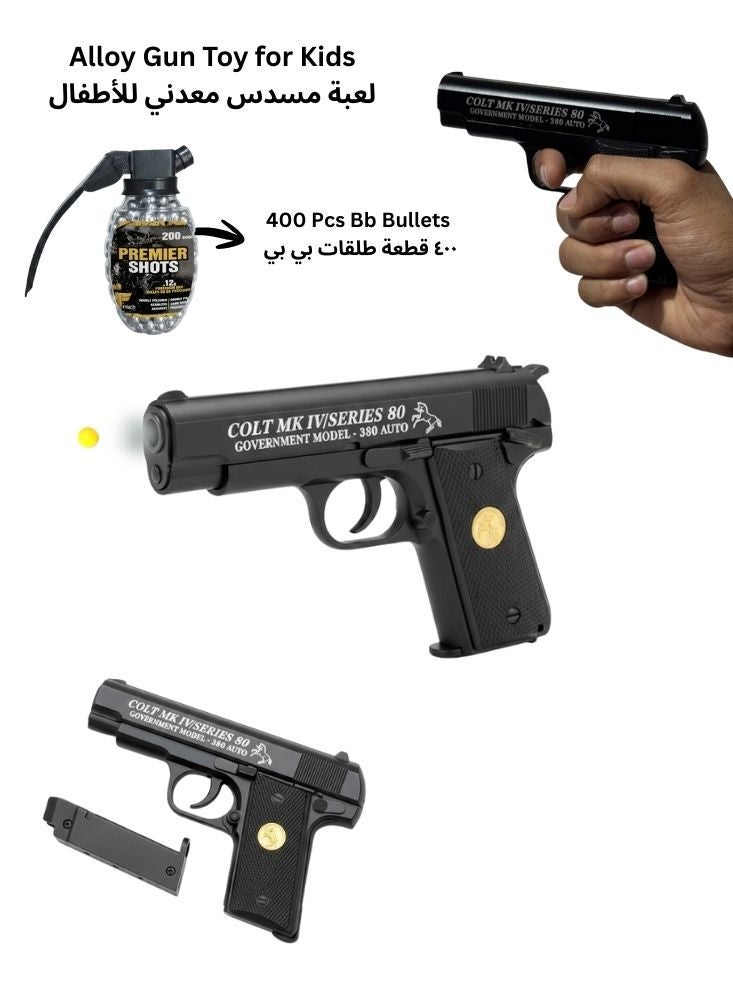 Colt Alloy BB PUBG Dessert Eagle Gun Toy for Kids with 400 BB Pellets – Metal Replica Style Toy Handgun - Image 1