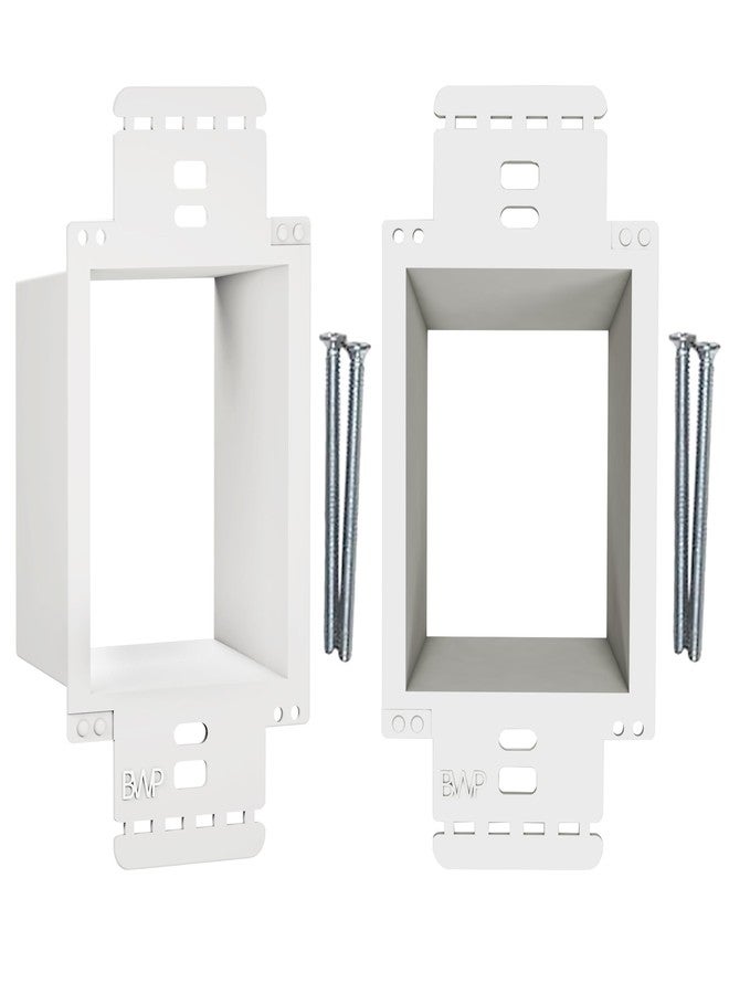 BWP - Electrical Power Outlet Box Extender Kit - Single Gang Box Extender - Single Receptacle Heavy Duty Plastic (2 Pack, White) - Image 1