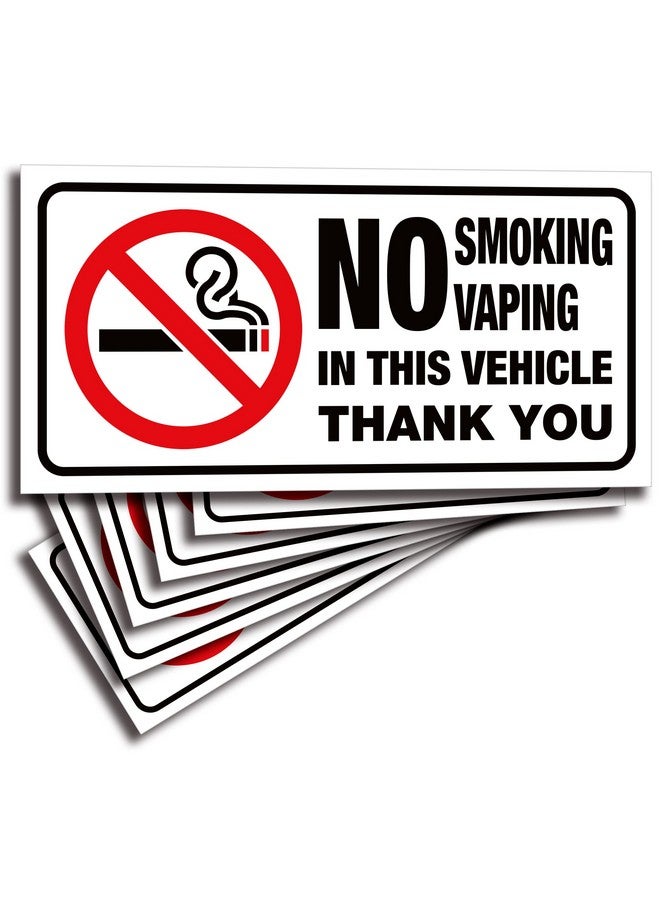 iSYFIX No Smoking No Vaping For Vehicles Stickers - 6 Pack 3X1.5 Inch - Premium Front Adhesive Vinyl, Labels, Laminated For Ultimate Uv, Weather, Scratch, Water & Fade Resistance, Indoor & Outdoor  - Image 1