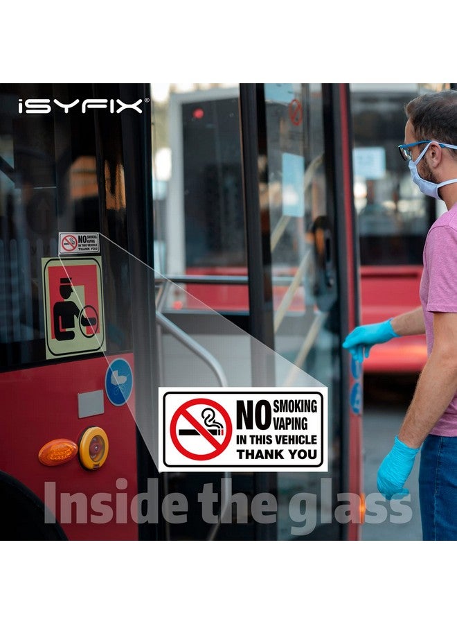 iSYFIX No Smoking No Vaping For Vehicles Stickers - 6 Pack 3X1.5 Inch - Premium Front Adhesive Vinyl, Labels, Laminated For Ultimate Uv, Weather, Scratch, Water & Fade Resistance, Indoor & Outdoor  - Image 5