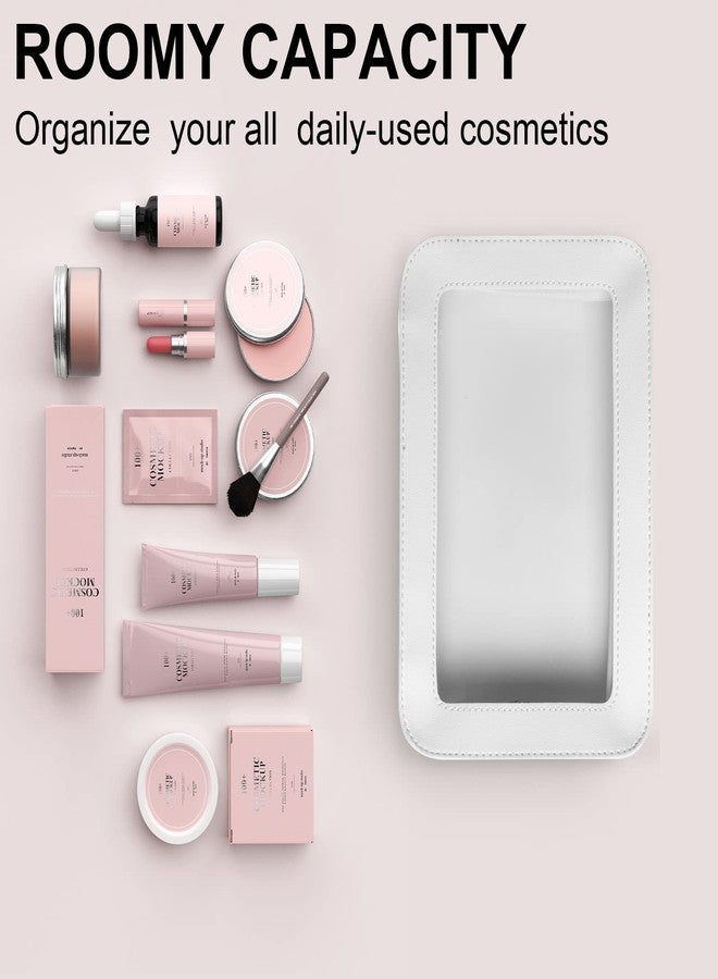 LETGO 2Pack Clear Makeup Bags, TSA Approved Toiletry Bag with Zipper, Clear Makeup Organizer Fit Carry-on Travel Car Accessories Essentials for Women (2Pack-White Set) - Image 2