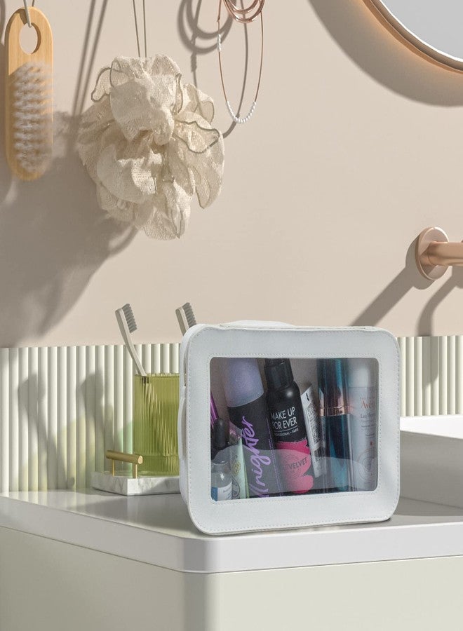 LETGO 2Pack Clear Makeup Bags, TSA Approved Toiletry Bag with Zipper, Clear Makeup Organizer Fit Carry-on Travel Car Accessories Essentials for Women (2Pack-White Set) - Image 5