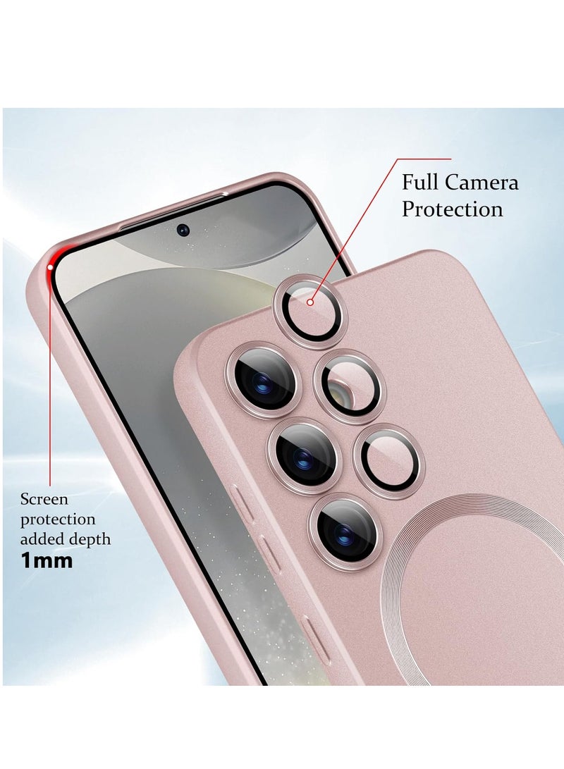 BORTONY Samsung Galaxy S24 5G Magnetic Case Cover Luxury Metallic Paint Silicone Phone Case Full Camera Lens Protector Shockproof Cover for Samsung Galaxy S24 5G - Image 3