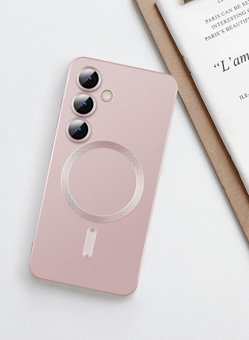 BORTONY Samsung Galaxy S24 5G Magnetic Case Cover Luxury Metallic Paint Silicone Phone Case Full Camera Lens Protector Shockproof Cover for Samsung Galaxy S24 5G - Image 4