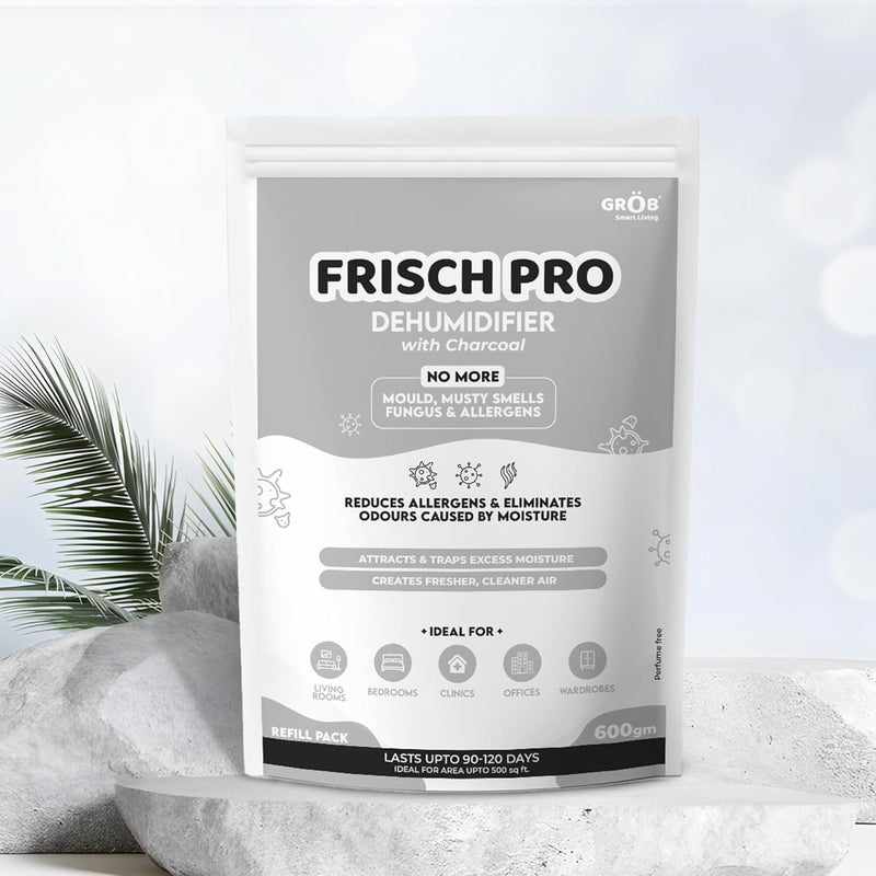 Grob Frisch Pro Dehumidifier Refill Absorb 750ml each Dehumidifier for Larger Spaces such as Storerooms Spare Rooms Lofts Fights Against Moisture Mould Fungus - Image 1