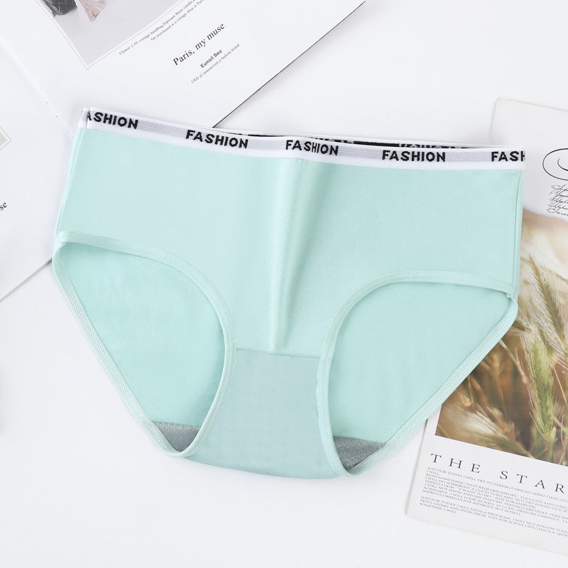 Girls Seamless Cotton Briefs Autumn Winter Simple Japanese Style Blue - Image 4