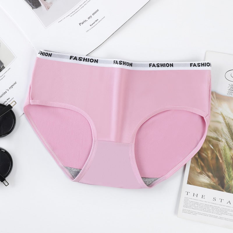 Girls Seamless Cotton Briefs Autumn Winter Simple Japanese Style Blue - Image 2