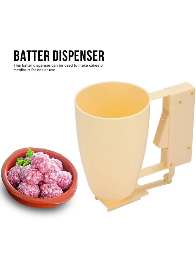 SAQOWARE Alsaqer Loqumat Al Kadey Device Kitchen Cake Making Helper Cup | Handle Cake Making Helper Cup Pastry Batter Dispenser Meatball Mould Maker  - Image 3