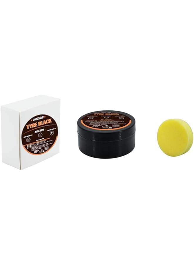 Azonee Tire Wax 120G Tire Coating Paste With Sponge, Car Tire Polish And Dressing Cream, Auto Maintenance Tire Shine For Suv Sedan Truck Minivan  - Image 1