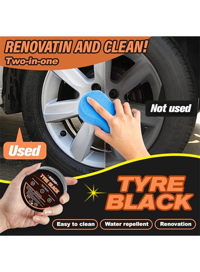 Azonee Tire Wax 120G Tire Coating Paste With Sponge, Car Tire Polish And Dressing Cream, Auto Maintenance Tire Shine For Suv Sedan Truck Minivan  - Image 5